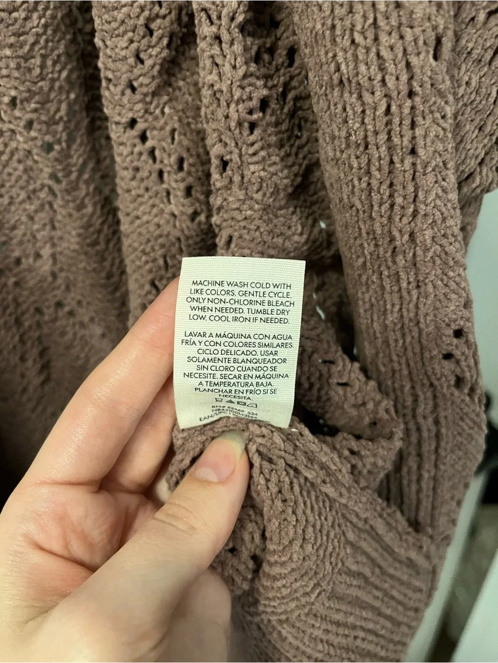 No Boundaries Open-Front Knit Cardigan - Dusty Mauve - Picture 5 of 5